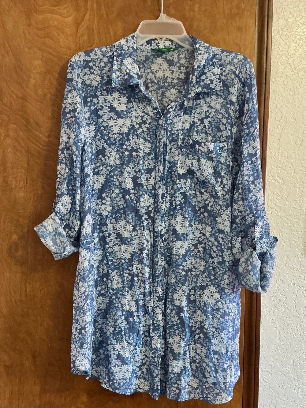 dip Blue and White Floral Tunic